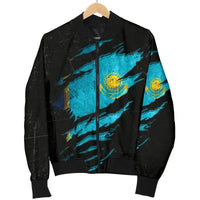 Kazakhstan In Me Mens Bomber Jacket - Special Grunge Style RLT8 - Wonder Print Shop
