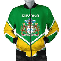 Guyana Coat of Arms Men Bomber Jacket Lucian Style RLT8 - Wonder Print Shop