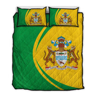 Guyana Flag Coat of Arms Quilt Bed Set Circle RLT8 - Wonder Print Shop