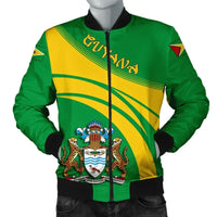 Guyana Coat of Arms Men Bomber Jacket Sticket RLT8 - Wonder Print Shop