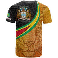 Guyana T Shirt Guyana Coat of Arms and Jaguar Patterns RLT8 - Wonder Print Shop