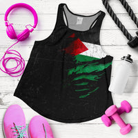 Palestine In Me Women's Racerback Tank Special Grunge Style RLT13 - Wonder Print Shop