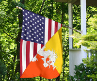 US Flag with Bhutan Flag RLT6 - Wonder Print Shop