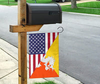 US Flag with Bhutan Flag RLT6 - Wonder Print Shop