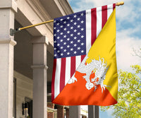 US Flag with Bhutan Flag RLT6 - Wonder Print Shop