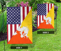 US Flag with Bhutan Flag RLT6 - Wonder Print Shop