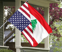 US Flag with Lebanon Flag RLT6 - Wonder Print Shop