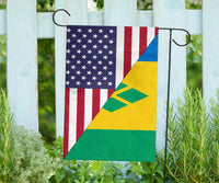 US Flag with Saint Vincent and The Grenadines Flag RLT13 - Wonder Print Shop