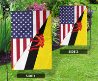 US Flag with Brunei Flag RLT7 - Wonder Print Shop