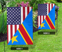US Flag with DemocraticRepublicOfTheCongo Flag RLT13 - Wonder Print Shop
