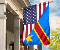 US Flag with DemocraticRepublicOfTheCongo Flag RLT13 - Wonder Print Shop