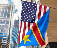 US Flag with DemocraticRepublicOfTheCongo Flag RLT13 - Wonder Print Shop