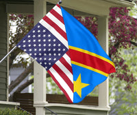 US Flag with DemocraticRepublicOfTheCongo Flag RLT13 - Wonder Print Shop
