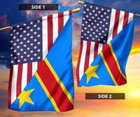 US Flag with DemocraticRepublicOfTheCongo Flag RLT13 - Wonder Print Shop
