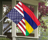 US Flag with Mauritius Flag RLT13 - Wonder Print Shop