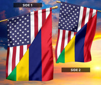 US Flag with Mauritius Flag RLT13 - Wonder Print Shop