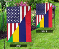 US Flag with Mauritius Flag RLT13 - Wonder Print Shop