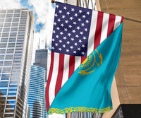 US Flag with Kazakhstan Flag RLT8 - Wonder Print Shop