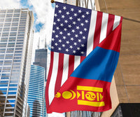 US Flag with Mongolia Flag RLT13 - Wonder Print Shop