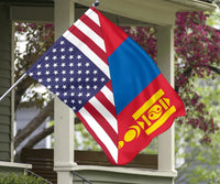 US Flag with Mongolia Flag RLT13 - Wonder Print Shop