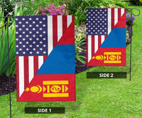 US Flag with Mongolia Flag RLT13 - Wonder Print Shop