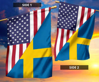 Us Flag With Sweden Flag RLT7 - Wonder Print Shop