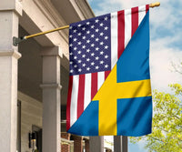 Us Flag With Sweden Flag RLT7 - Wonder Print Shop