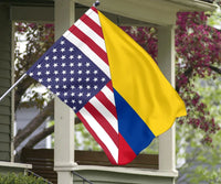 Us Flag With Colombia Flag RLT7 - Wonder Print Shop
