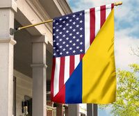Us Flag With Colombia Flag RLT7 - Wonder Print Shop