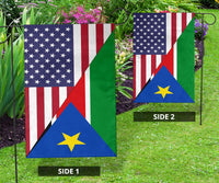 Us Flag With South Sudan Flag RLT8 - Wonder Print Shop