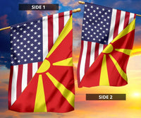 Us Flag With North Macedonia Flag RLT7 - Wonder Print Shop