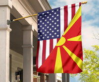 Us Flag With North Macedonia Flag RLT7 - Wonder Print Shop
