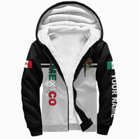 (Custom) Mexico Sherpa Hoodie Coat Of Arms Map Flag RLT13 - Wonder Print Shop