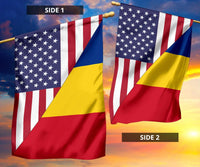 US Flag with Romania Flag RLT13 - Wonder Print Shop