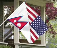 US Flag with Nepal Flag RLT7 - Wonder Print Shop