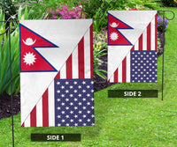 US Flag with Nepal Flag RLT7 - Wonder Print Shop