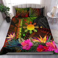 The Philippines Polynesian Personalised Bedding Set Hibiscus and Banana Leaves RLT6 - Wonder Print Shop