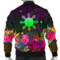 The Phillipines Men's Bomber Jacket Summer Hibiscus RLT6 - Wonder Print Shop