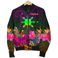 The Phillipines Men's Bomber Jacket Summer Hibiscus RLT6 - Wonder Print Shop