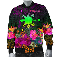 The Phillipines Men's Bomber Jacket Summer Hibiscus RLT6 - Wonder Print Shop