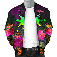 The Phillipines Men's Bomber Jacket Summer Hibiscus RLT6 - Wonder Print Shop