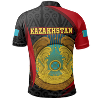 Kazakhstan Polo Shirt Kazakhstan Spirit RLT8 - Wonder Print Shop