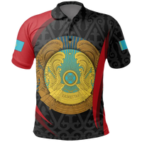 Kazakhstan Polo Shirt Kazakhstan Spirit RLT8 - Wonder Print Shop