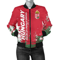 Hungary Womens Bomber Jacket - Smudge Style RLT8 - Wonder Print Shop