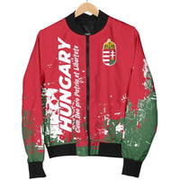 Hungary Womens Bomber Jacket - Smudge Style RLT8 - Wonder Print Shop