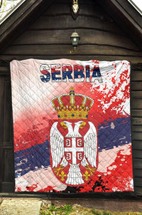 Serbia Premium Quilt Serbia National Flag and Emblem RLT7 - Wonder Print Shop