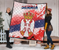 Serbia Premium Quilt Serbia National Flag and Emblem RLT7 - Wonder Print Shop