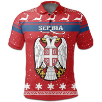 Christmas Serbia Polo Shirt Coat Of Arms RLT7 - Wonder Print Shop