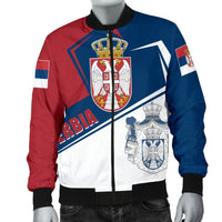 Serbia Men's Bomber Jacket Coat Of Arms Flag Style RLT7 - Wonder Print Shop