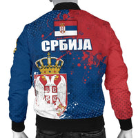 Serbia Men's Bomber Jacket The Great Serbia Serbian Language RLT7 - Wonder Print Shop